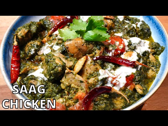 Garlicky Spinach & Chicken Curry | Saagwala Chicken | Palak Chicken