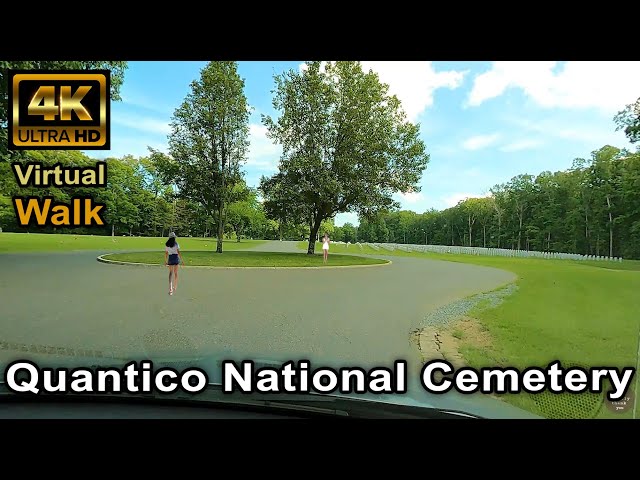 [4K] Virtual Walk and Drive around Quantico National Cemetery - Quantico, Virginia