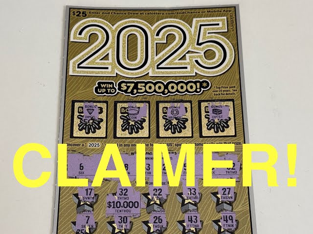 My Biggest Win!!! 1 in 23,765 Odds!!! CLAIMER! "2025" - $25 CA Scratcher! Claimer Ticket Found! LNY!