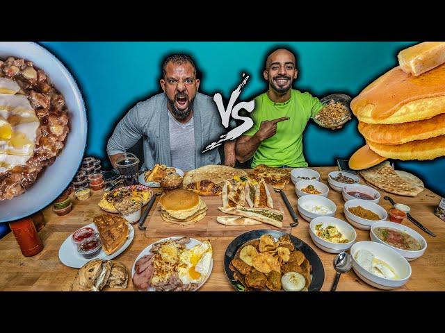 تحدي فطور عربي VS فطور غربي 🥞 Arabic Breakfast VS Western Breaskfast