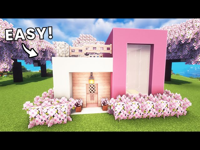 Minecraft: How to Build a Modern House Tutorial (Easy) I Cherry Blossom