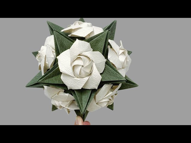 Origami Flower Ball | Origami Star Ball + Paper Rose