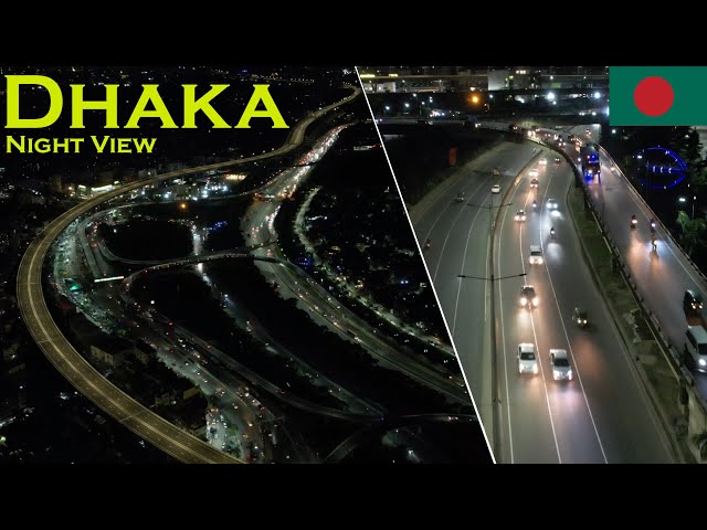 Dhaka City Kuril Night Drone View | Bangladesh | Raid Vlogs