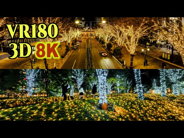 [ 8K 3D VR180 ] 東京・新宿の冬のイルミネーション 2024-2015 Winter illuminations in Shinjuku , Tokyo , JAPAN