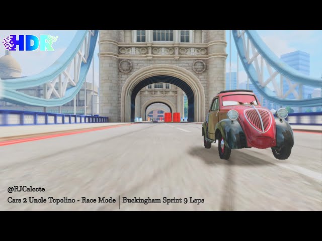 [HDR] Cars 2 The Video Game | Uncle Topolino - Race Mode | Buckingham Sprint 9 Laps