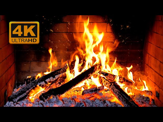 🔥 Cozy Fireplace 4K (12 HOURS). Fireplace with Crackling Fire Sounds. Fireplace Ambience