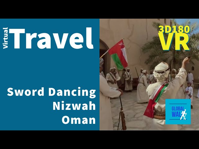 [3D180 VR] Watch traditional Omani sword and shield dancing at the fort in Nizwah, Oman