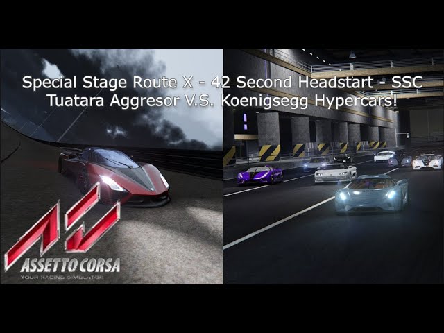 Assetto Corsa - Special Stage Route X - 42s Headstart - Tuatara Aggressor vs Koenigsegg Hypercars