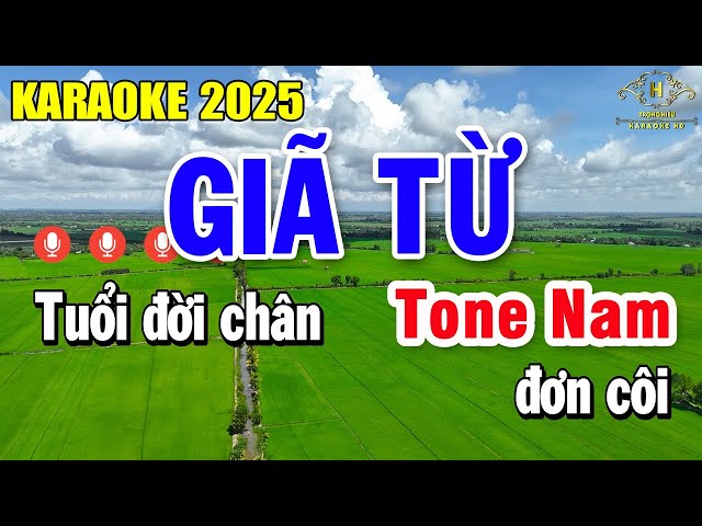 Giã Từ Kararaoke Tone Nam ( Am ) Nhạc Sống Dễ Hát | Trọng Hiếu