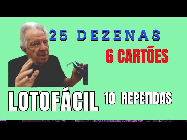 FECHAMENTO LOTOFÁCIL com as 25 DEZENAS em 6 CARTÕES | Repete 10 DEZENAS do ULTIMO RESULTADO  Vid005