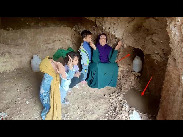 Discovering a miraculous spring in a cave: A nomadic orphan family overwhelmed with joy.