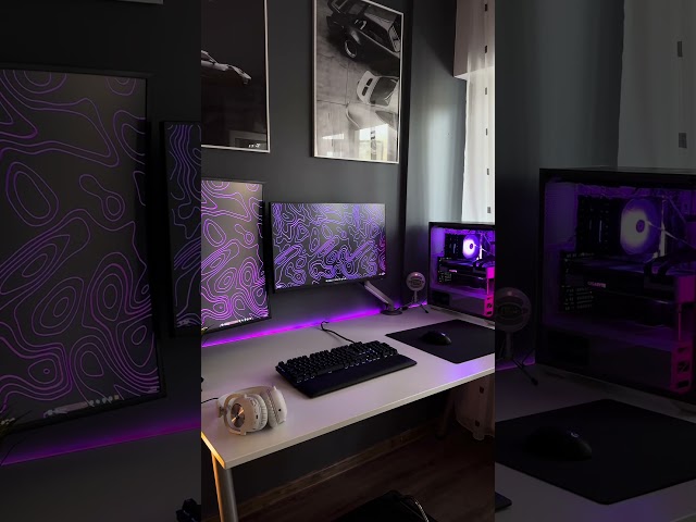 Purple Themed PC Setup #technology #setup #gaming