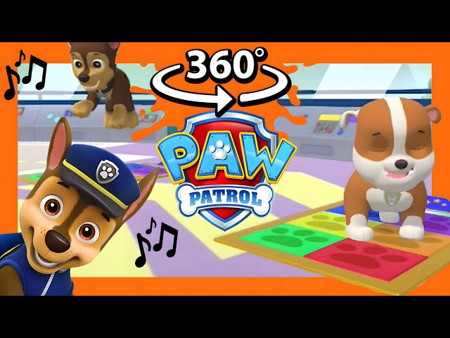 360° VR 🐾PAW PATROL 🐶 PUP PUP BOOGIE Song🎶 Mighty Pups Save Adventure Bay | 🚔CHASE Vs RUBBLE 🪨