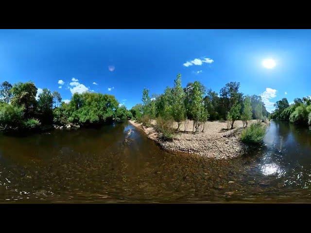 360 view of the Ovens River in Myrtleford, Victoria Australia