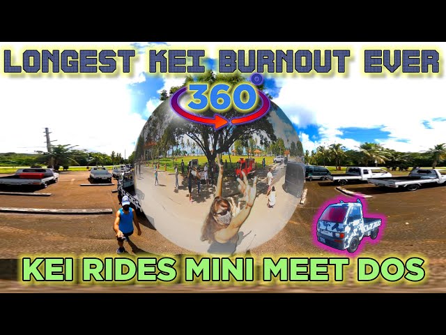 LONGEST KEI TRUCK BURN OUT! KEI RIDES MINI MEET DOS! 360 VIEW! #andaction #burnout #livingthislife