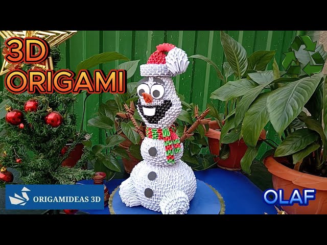 Olaf from Frozen with Reusable paper | Christmas | Muñeco de nieve | Navidad | Origamideas 3D