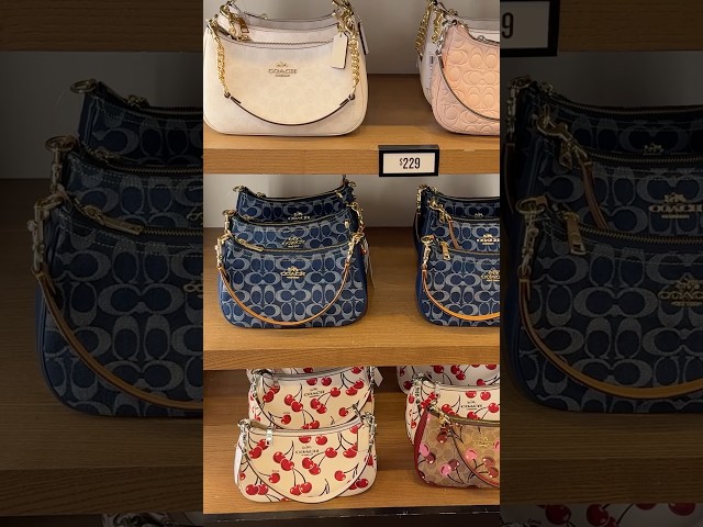 The coach Denim, Quilted, and Cherry collection has dropped! Yay or stay away!? ♥️🍒 #coachoutlet