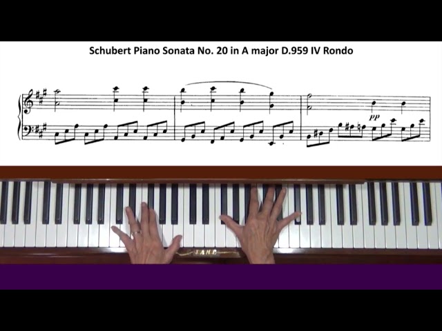 Schubert Piano Sonata No. 20 in A major D.959 IV.  Rondo Tutorial Part 1