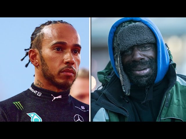 Homeless man asks  Lewis Hamilton "can you give me 1$" Lewis response is Shocking