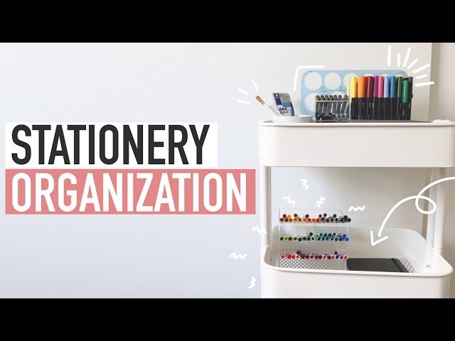 ORGANIZE STATIONERY WITH ME ✨bullet journal supplies cart 🖋📝