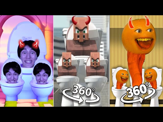 Real Life Skibidi vs Skibidi Minecraft Toilet vs Annoying Orange Toilet | 360º VR