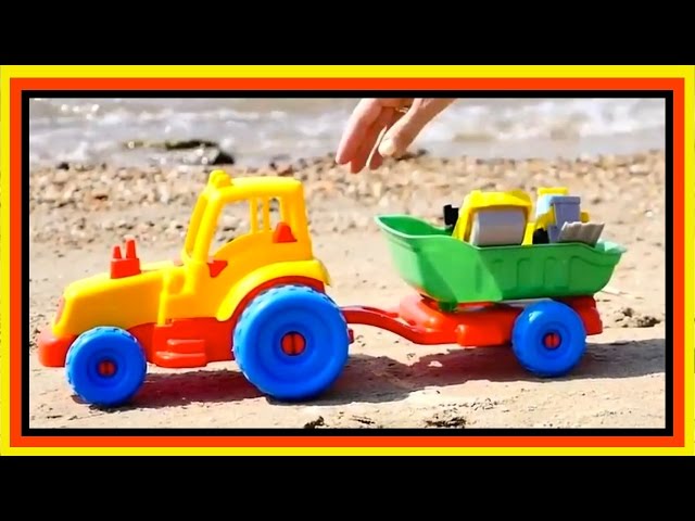 Toy Cars for Kids Seaside Playground - GAS STATION Road Roller Toy Trucks & Tractors Videos for kids