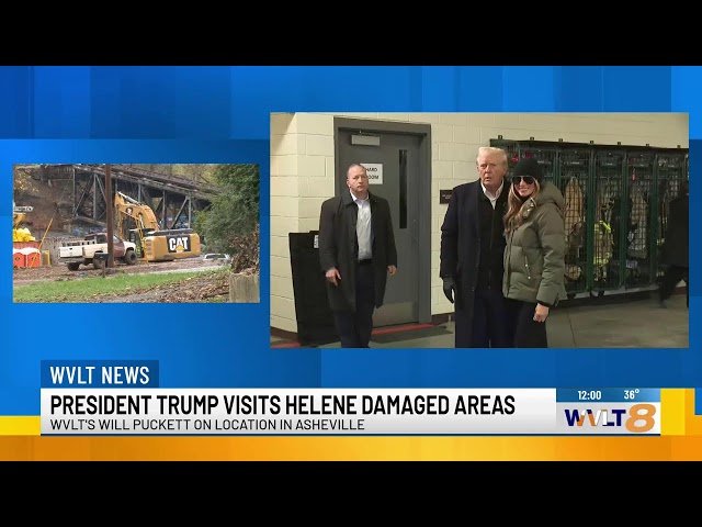 President Trump arrives in Asheville, N.C. to tour damage from Hurricane Helene