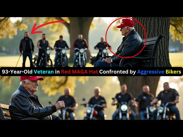 93 Year Old Veteran in Red MAGA Hat Confronted by Aggressive Bikers