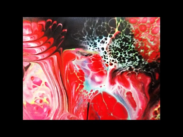 Modified Bloom with a Hair Comb / Acrylic Fluid Art