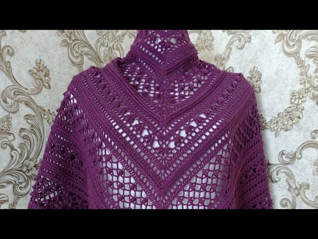 Simple and Elegant Crochet Shawl Pattern / Шаль крючком / châle crochet knitting Pattern (part 2)