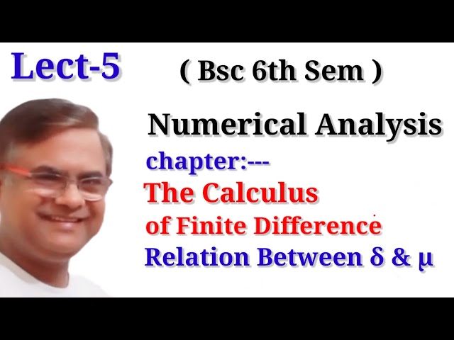 Bsc 6th Sem Maths Numerical Analysis The Calculus of Finite Difference