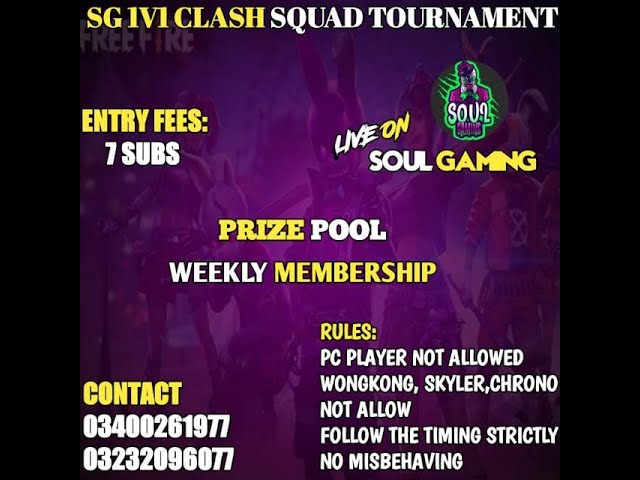 1V1 CS TOURNAMENT  EDITION 2 || SOUL GAMING  #freefirepakistan