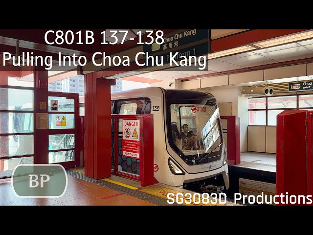 [SMRT][Two-Step Braking?] ALS C801B [137-138] - Pulling Into BP1 Choa Chu Kang (BPLRT)