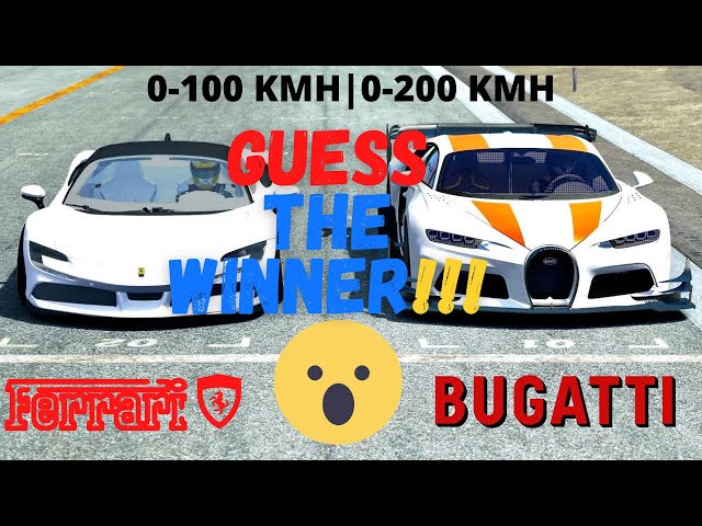 Ferrari SF90 Stradale 2021 1000 HP vs  Bugatti Chiron 1500HP  Acceleration Sound 0-200 |100-200 km/h