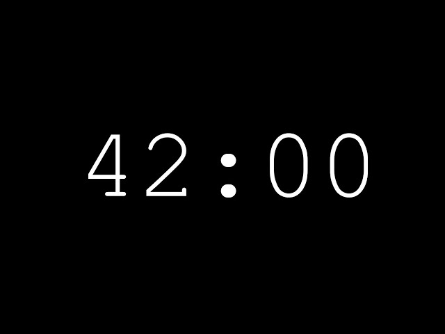 42 Minute Minimalist Silent Countdown Timer With Alarm