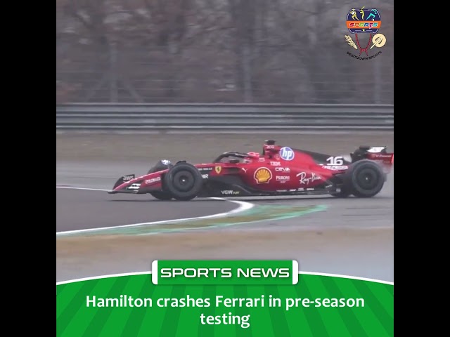 Desitdown Sports (Hamilton crashes Ferrari in pre season testing) #desitdown #Sports