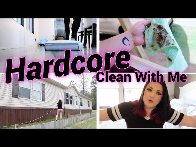 Hardcore Clean With Me/cleaning motivation/carpet/kitchen/trashcan/windows/deep clean/bedroom