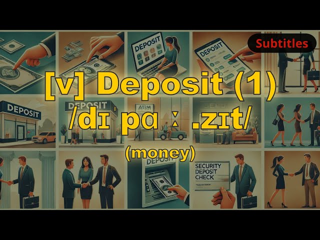 [v] Deposit meaning (money) with 5 examples