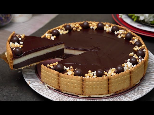 Biscuit tart without oven, quick and classy dessert