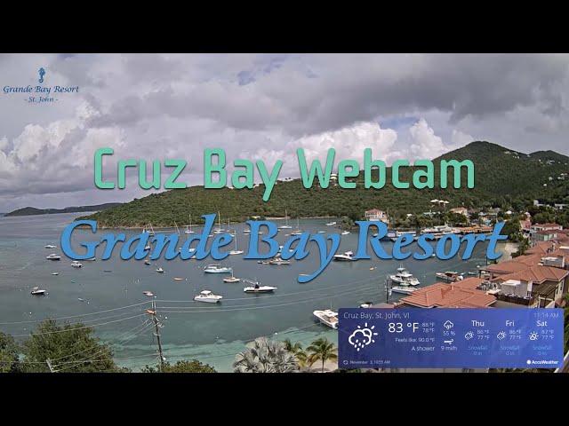 Grande Bay Resort live HD Webcam of Cruz Bay on St. John