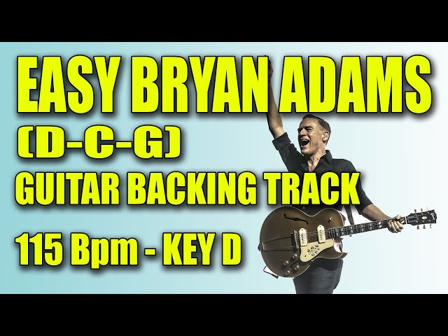 EASY GUITAR BACKING TRACK in KEY D (Bryan Adams style )