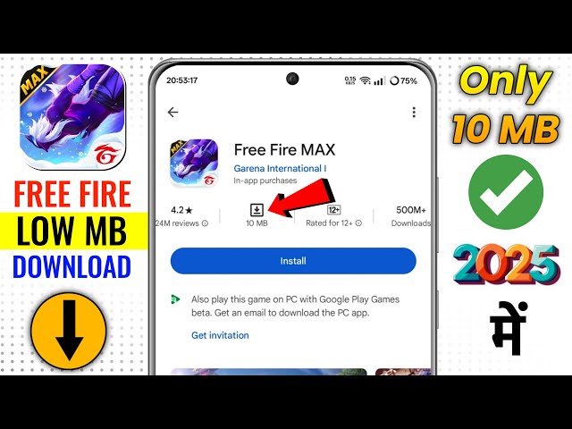 😍Free Fire Max Ko Low MB Mein Download Kaise Kare 2025 | Free Fire Max Low MB Download ( 10MB Only )