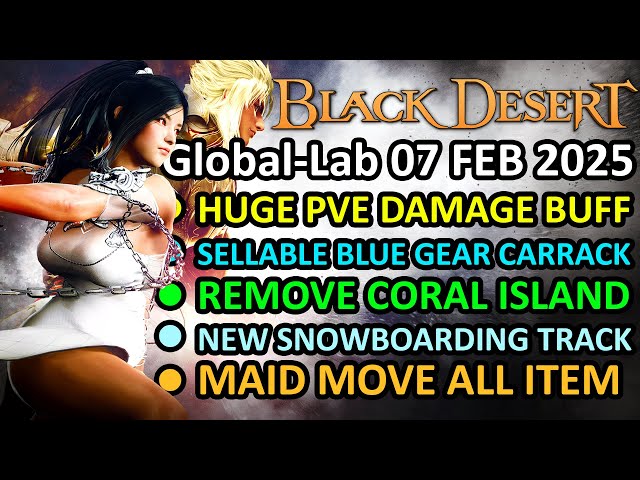 HUGE PVE DAMAGE BUFF, SELLABLE BLUE GEAR CARRACK, NEW SNOWBOARDING BDO Global Lab Update 07 Feb 2025