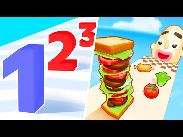 Sandwich Runner Games .. Sandwich Run, Tall Man Run, Number Master, Help Me Puzzle, Smash to Draw