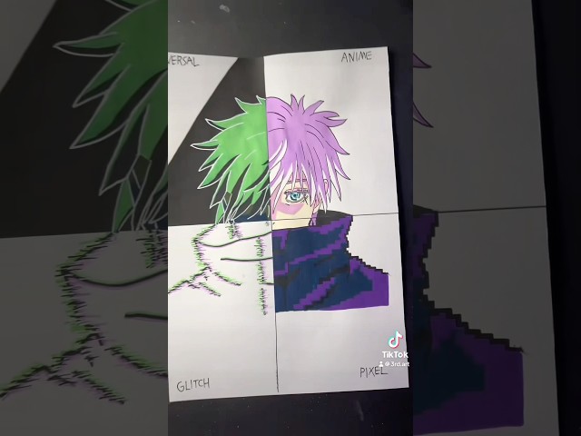 【Jujutsu Kaisen】Drawing in Different Styles Satoru Gojo#shorts