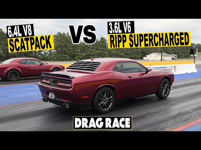 DRAG RACE!!!  RIPP Supercharged V6 *VS* Scat Pack Challenger