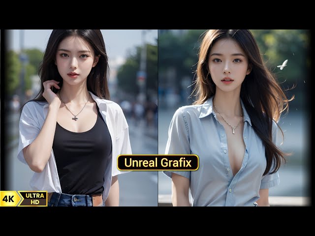 4K AI Girl Jeans Shirt Lookbook | Simple & Realistic @UnrealGrafix