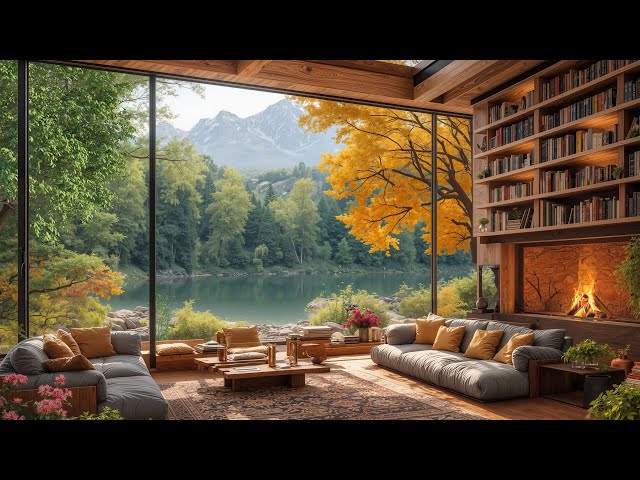 Smooth Jazz at Cozy Morning Book Nook Ambience 🌤️ Soft Jazz Instrumental Music for Studying, Working