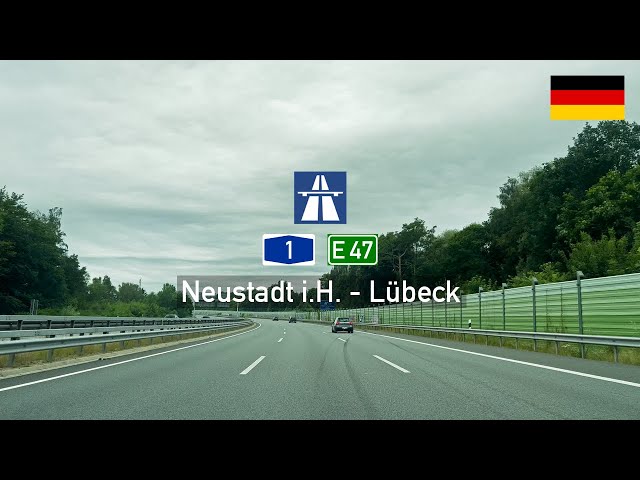 Driving in Germany: Autobahn A1 E47 from Neustadt in Holstein to Lübeck