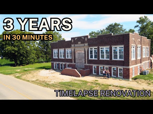 We bought an old elementary school - 3 YEARS (in 30 minutes) Timelapse Start to Finish